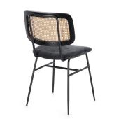 fekete fem rattan modern szurke karpit szek lakas otthon etkezo etterem kavezo butor ipari loft retro stilus.jpg